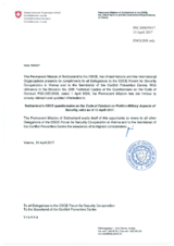 Response by the Delegation of Switzerland to the Questionnaire on the Code of Conduct on Politico-Military Aspects of Security