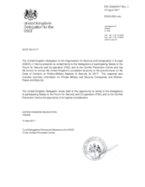 Response by the Delegation of the United Kingdom to the Questionnaire on the Code of Conduct on Politico-Military Aspects of Security