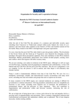 Remarks by OSCE Secretary General Lamberto Zannier at the 6th Moscow Conference on International Security