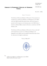 Response by the Delegation of Denmark to the Questionnaire on the Code of Conduct on Politico-Military Aspects of Security