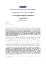 Remarks by OSCE Secretary General Lamberto Zannier