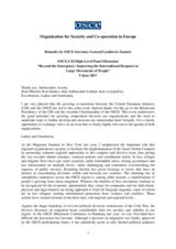 Remarks by OSCE Secretary General Lamberto Zannier